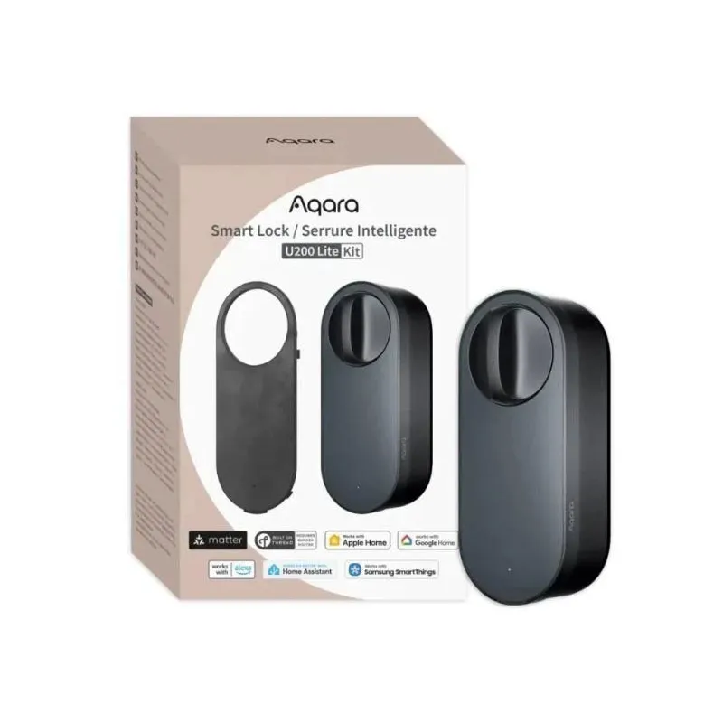 Smart home lock u200 lite kit-black el-d03d-b aqara