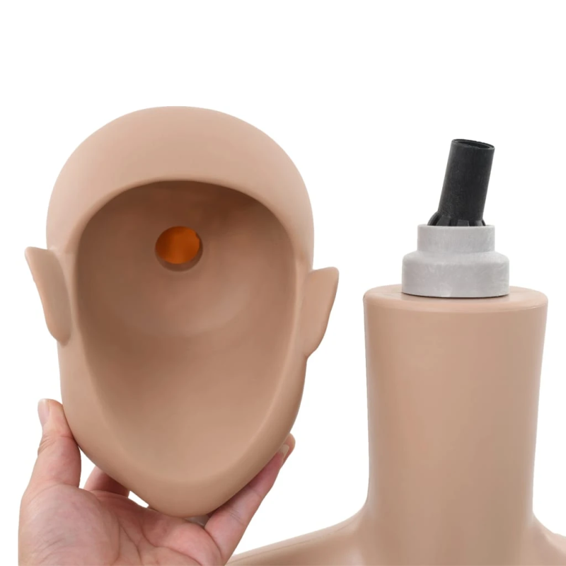 vidaXL bērnu manekens, pilna auguma, stikla pamatne, 140 cm, bēšs