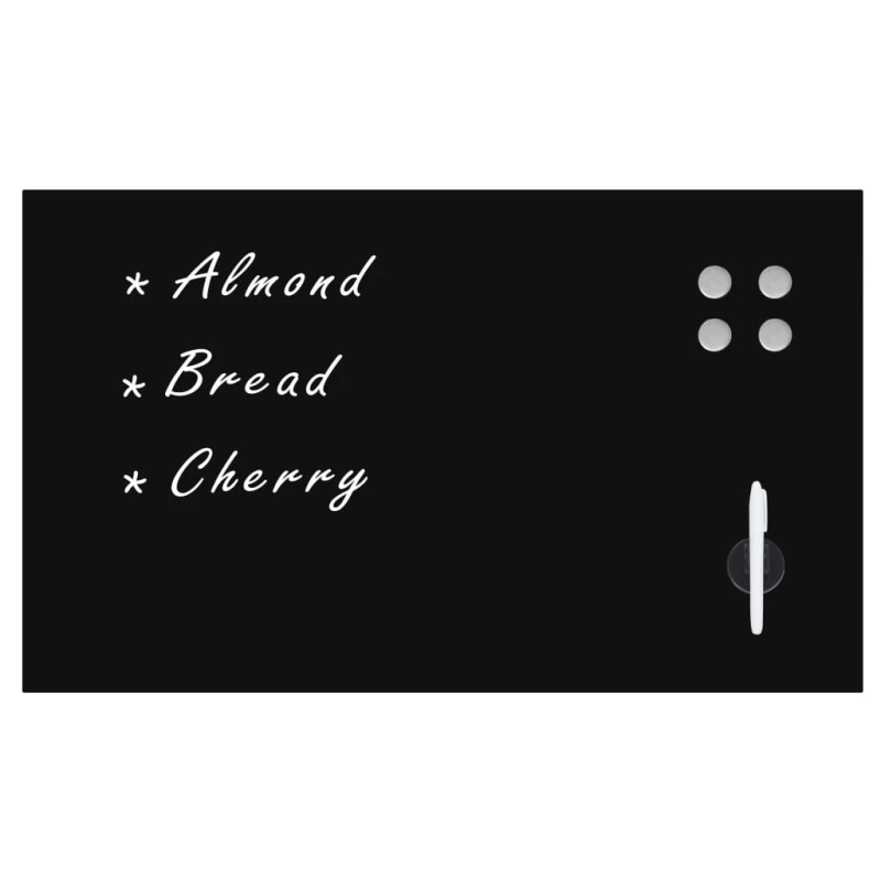 vidaXL magnētiskā tāfele, 100x60 cm, stiprināma pie sienas, stikls