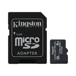 Kingston - UHS-I - 8 GB - microSDHC-SDXC Industrial Card - Flash memory class Class 10, UHS-I, U3, V30, A1 - SD Adapter