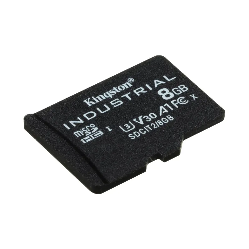 Kingston - UHS-I - 8 GB - microSDHC-SDXC Industrial Card - Flash memory class Class 10, UHS-I, U3, V30, A1 - SD Adapter