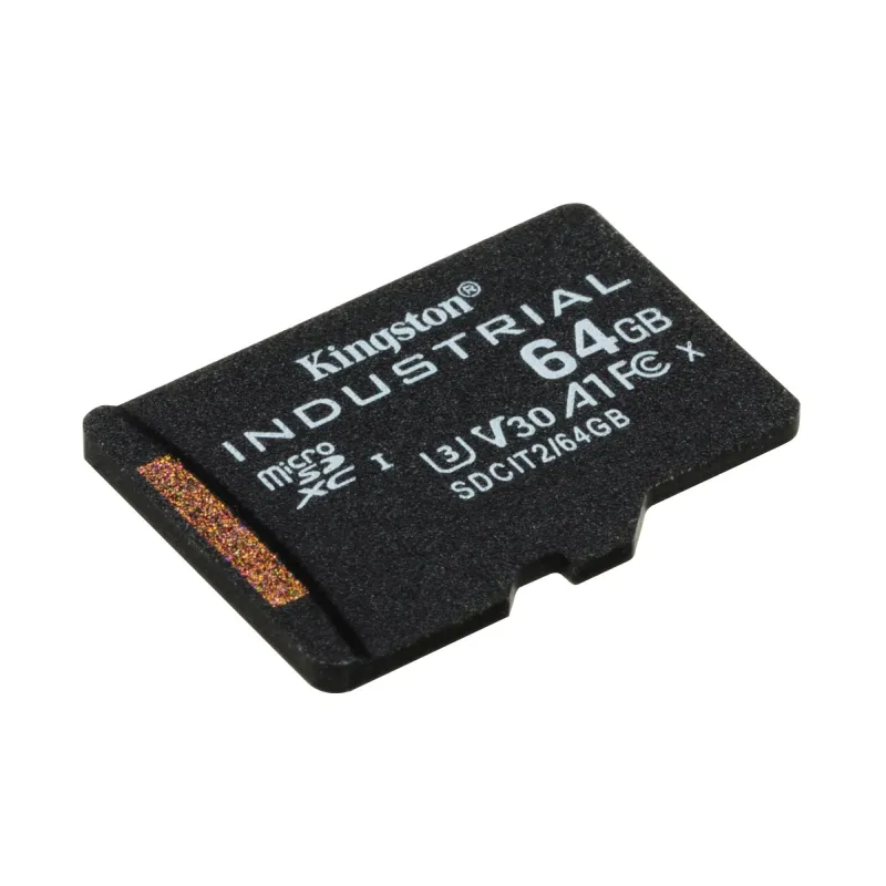 Kingston - UHS-I - 64 GB - microSDHC-SDXC Industrial Card - Flash memory class Class 10, UHS-I, U3, V30, A1 - SD Adapter