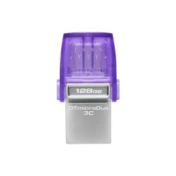 Kingston - DataTraveler - DT Micro Duo 3C - 128 GB - USB Type-C and Type-A - Purple