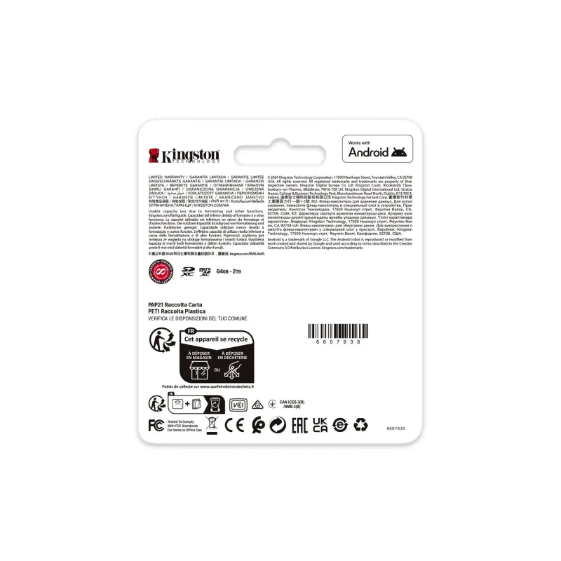 Memory micro sdxc 256gb uhs-i-sdcg4-256gb kingston