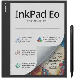E-Reader-POCKETBOOK-InkPad Eo-10.3-2480 x 1860-1xUSB-C-1xMicroSD Card Slot-Bluetooth-Grey-PB1042-M-WW