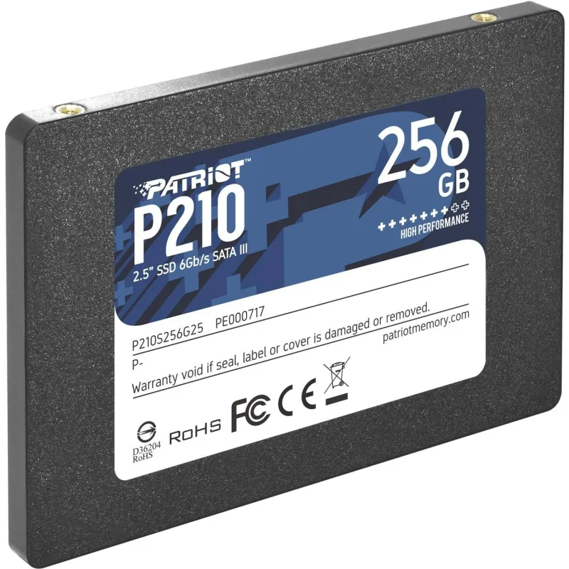 SSD-PATRIOT-P210-256GB-Write speed 400 MBytes-sec-Read speed 500 MBytes-sec-2,5-TBW 120 TB-P210S256G25