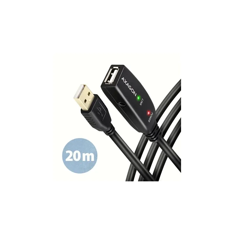 Cable usb2.0 a-m-a-f active-20m adr-220 axagon