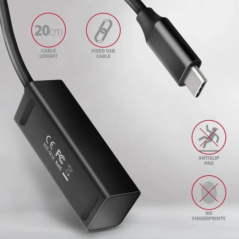 I-o hub usb-c 4port mini-0.2m hue-m1c axagon