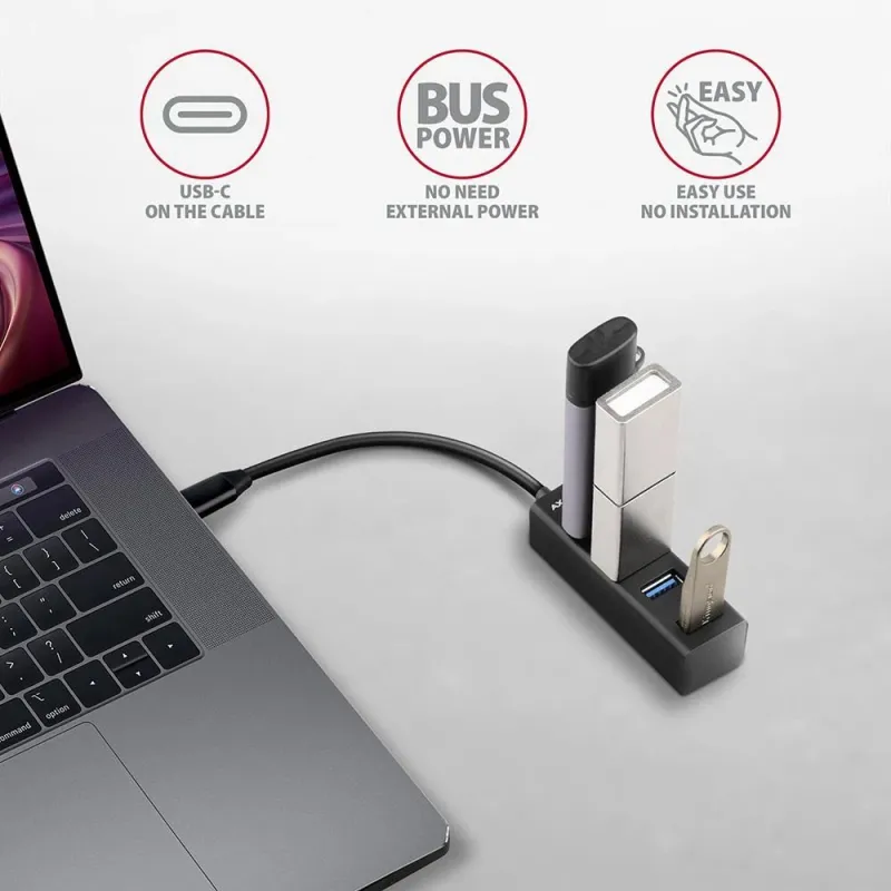 I-o hub usb-c 4port mini-0.2m hue-m1c axagon