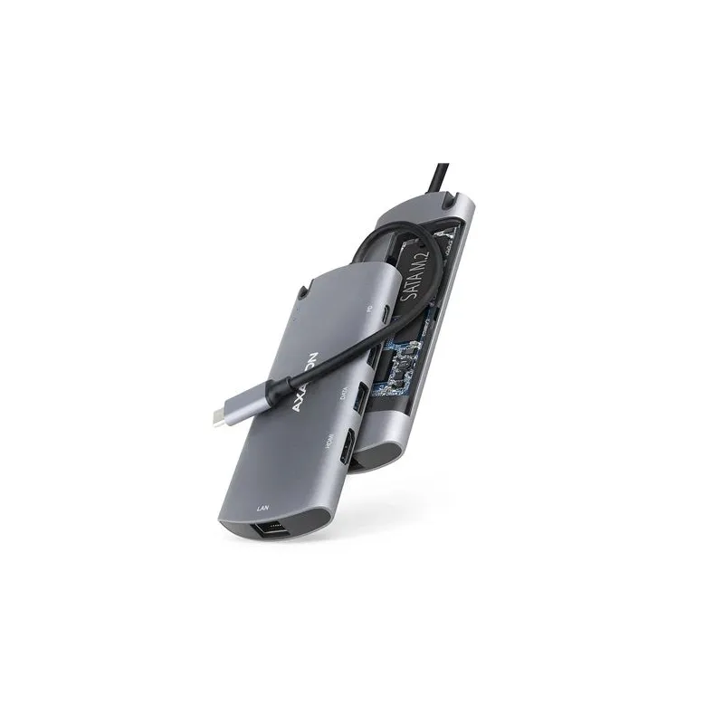 I-o hub usb-c 6in1 sata m.2-0.18m hmc-6m2 axagon