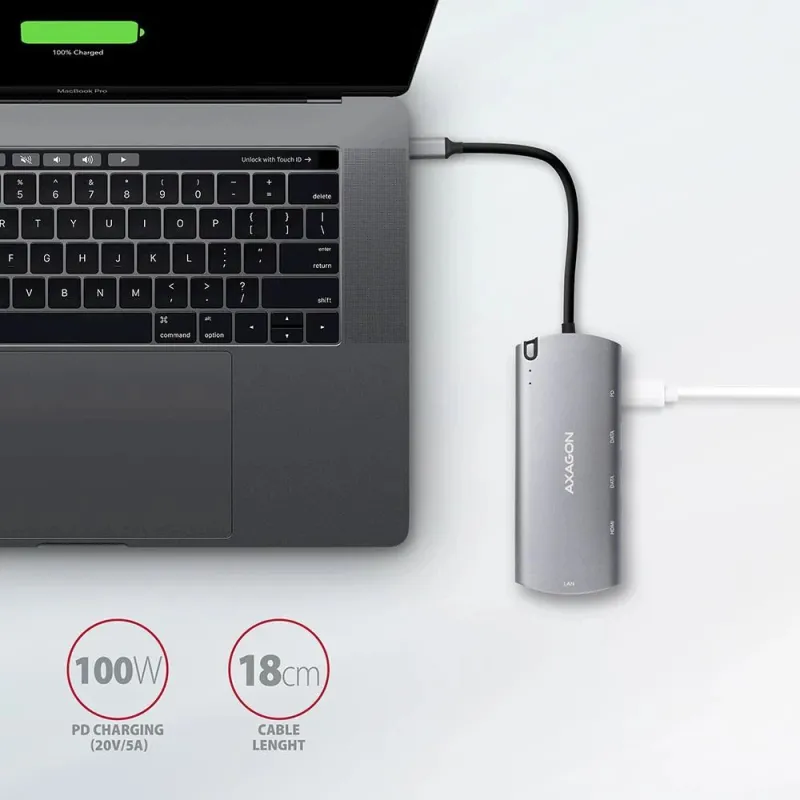 I-o hub usb-c 6in1 sata m.2-0.18m hmc-6m2 axagon