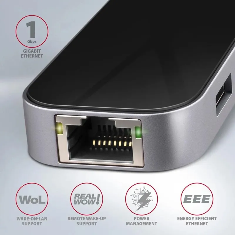AXAGON SuperSpeed USB-C COMBO 6in1 Hub - HMC-6GL