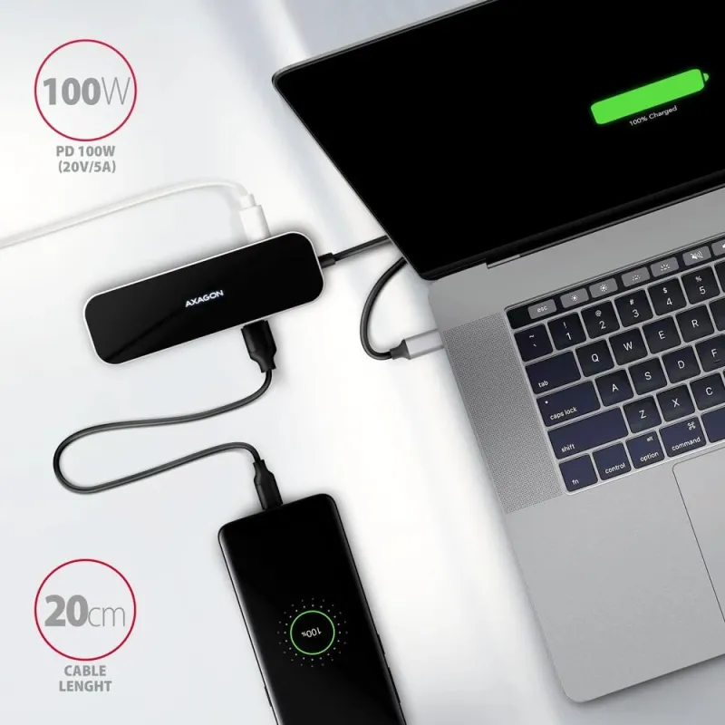 AXAGON SuperSpeed USB-C COMBO 6in1 Hub - HMC-6GL