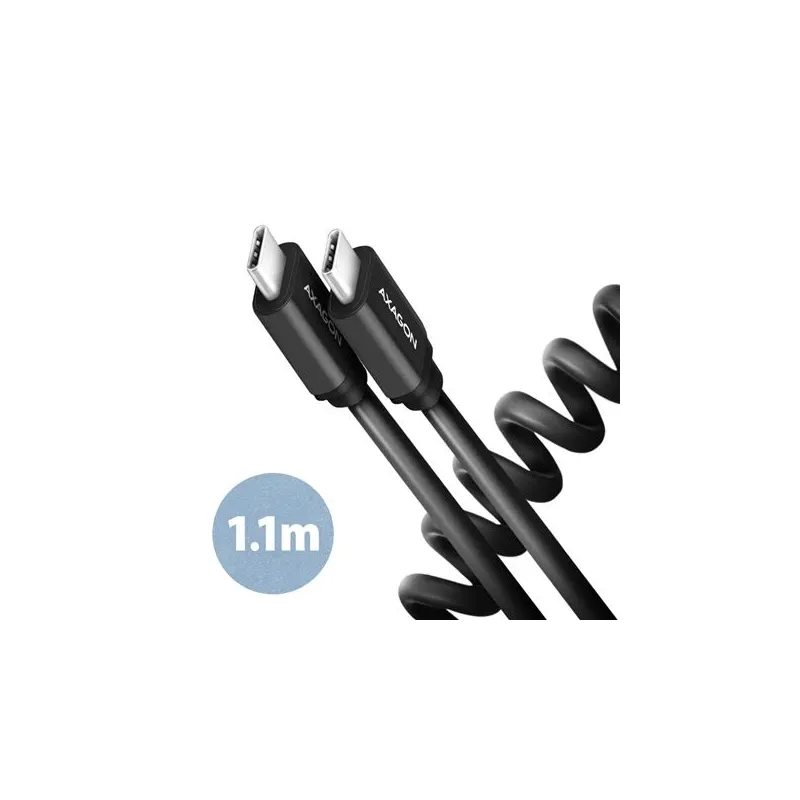 Cable usb-c to usb-c 1.1m 60w-twister blk bucm-cm20tb axagon