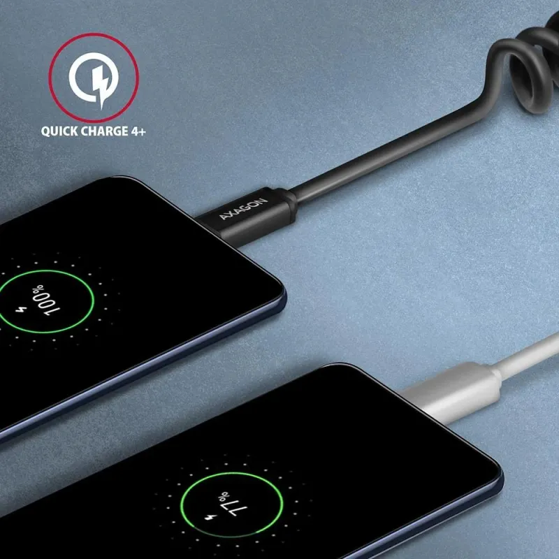 Cable usb-c to usb-c 1.1m 60w-twister blk bucm-cm20tb axagon