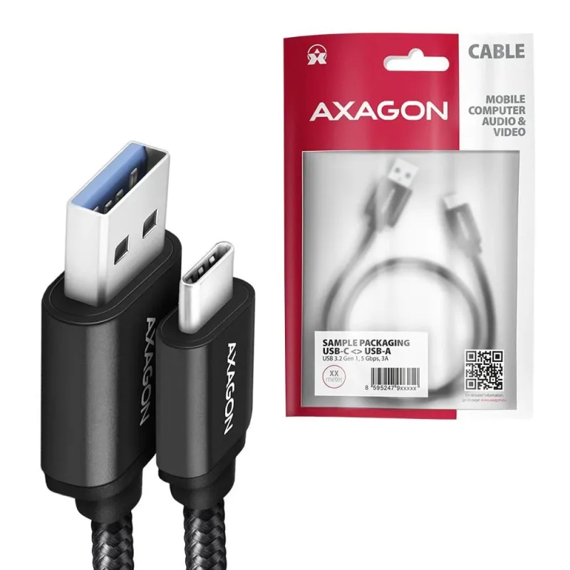 Cable usb-c to usb3.2 1m-black bucm3-am10ab axagon