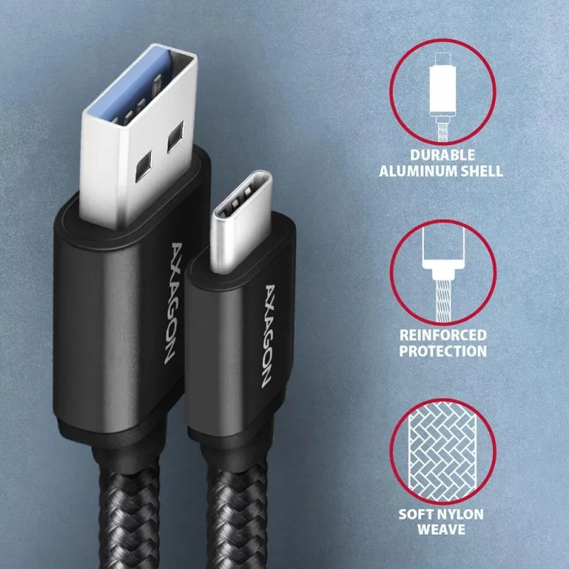 Cable usb-c to usb3.2 1m-black bucm3-am10ab axagon