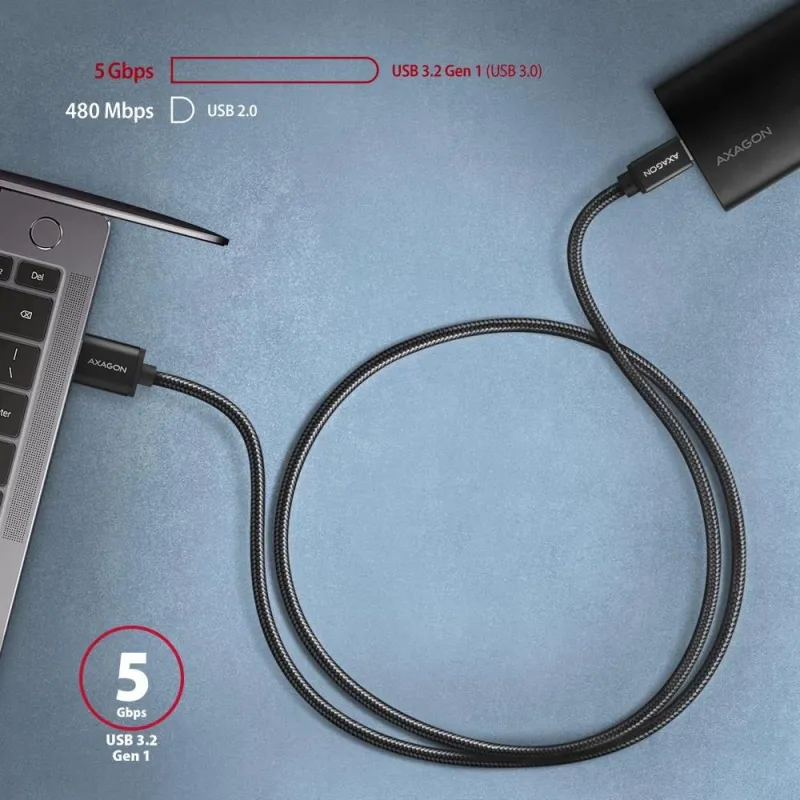 Cable usb-c to usb3.2 1m-black bucm3-am10ab axagon