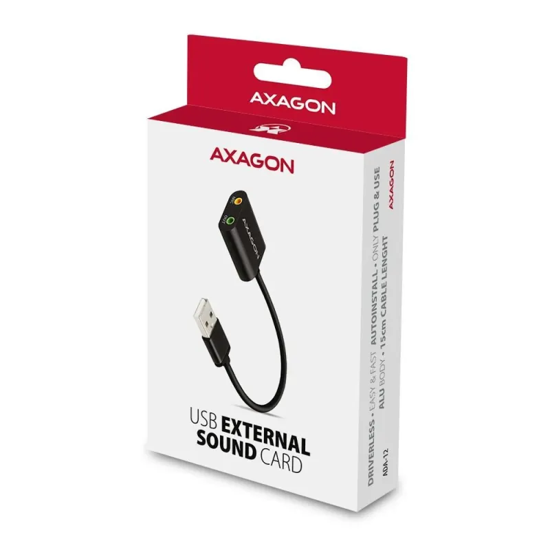 Sound card usb2.0 48khz-16bit-0.15m ada-12 axagon
