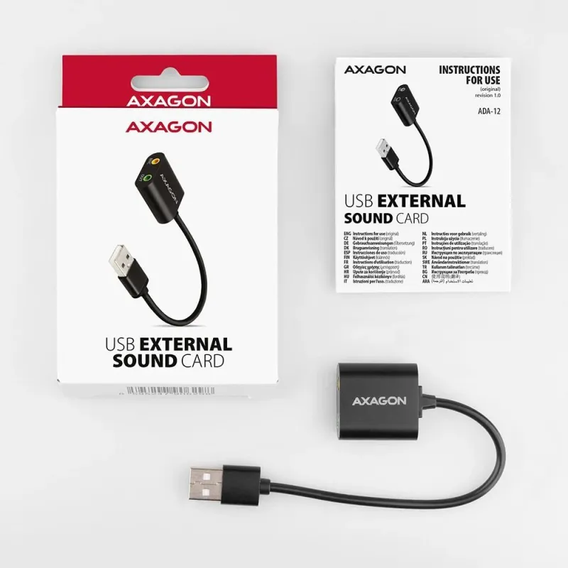 Sound card usb2.0 48khz-16bit-0.15m ada-12 axagon