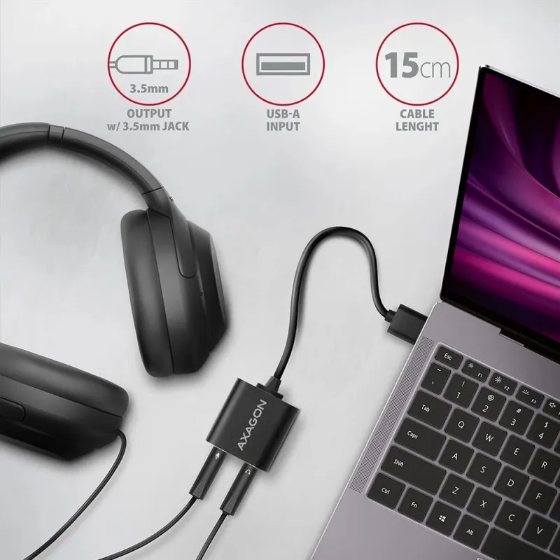 Sound card usb2.0 48khz-16bit-0.15m ada-12 axagon