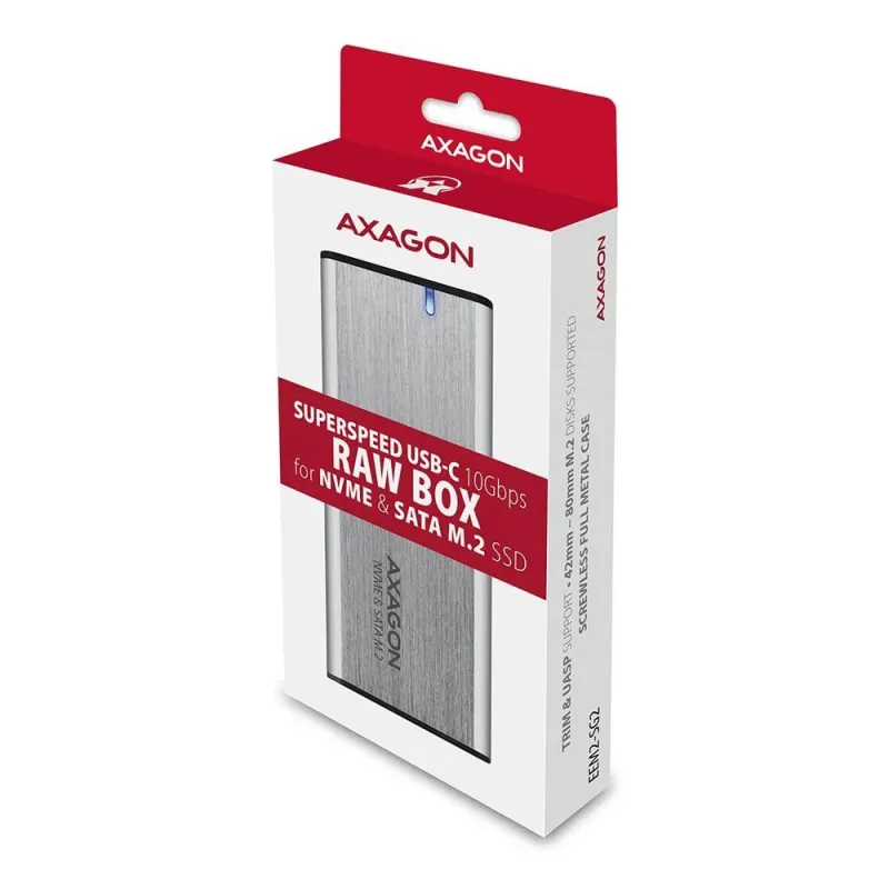 Ssd acc enclosure m.2 nvme-sata usb-c eem2-sg2 axagon