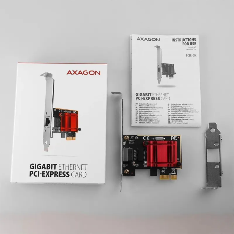 Net card pcie 1gbe 1port-sp&lp pcee-gix axagon