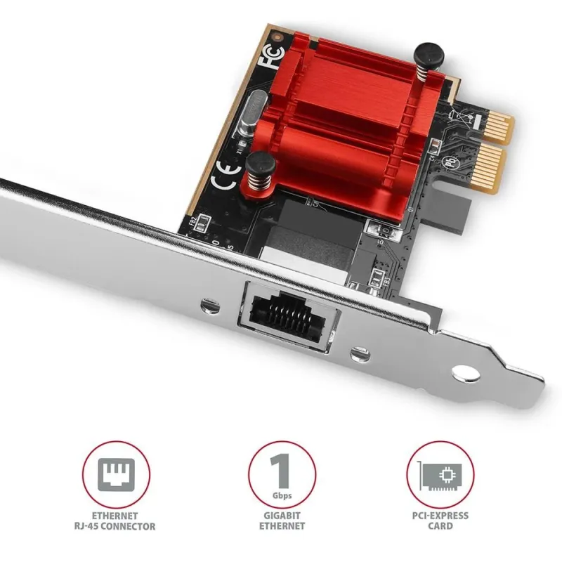 Net card pcie 1gbe 1port-sp&lp pcee-gix axagon