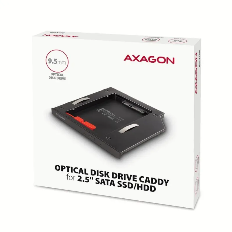 Ssd-hdd caddy 2.5 dvd slot-rss-cd09 axagon
