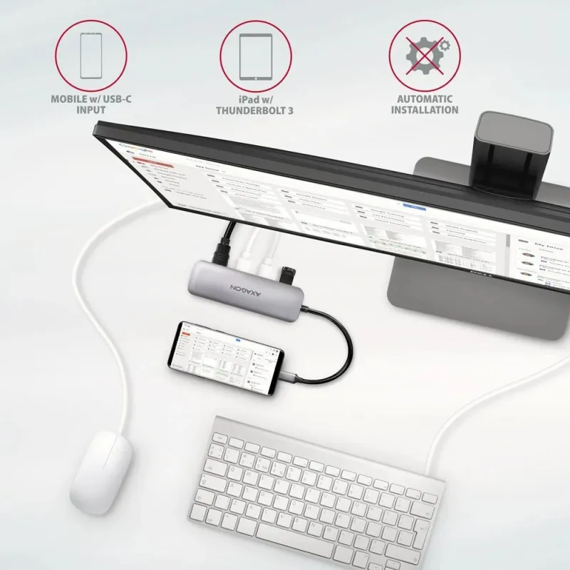 I-o hub usb-c 5in1-0.2m hmc-hcr3a axagon