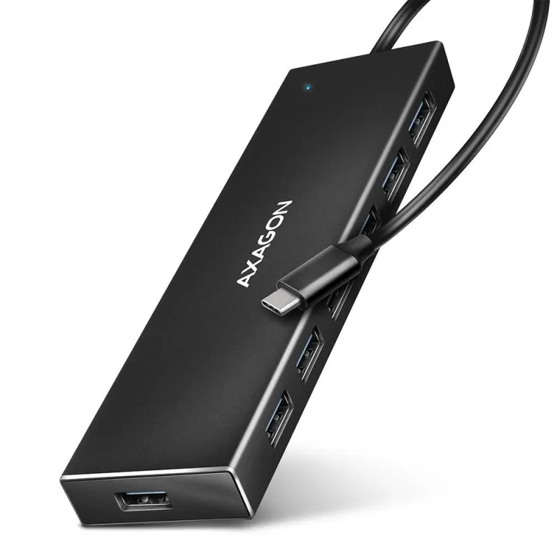 I-o hub usb-c 7port flat-0.3m hue-f7c axagon