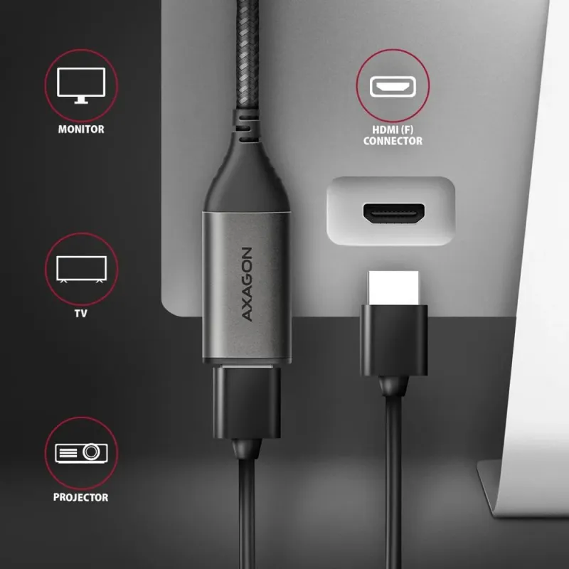 Cable usb-c to hdmi 0.25m-rvc-hi2m axagon