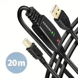 Cable usb2.0 a-m-b-m active-20m adr-220b axagon