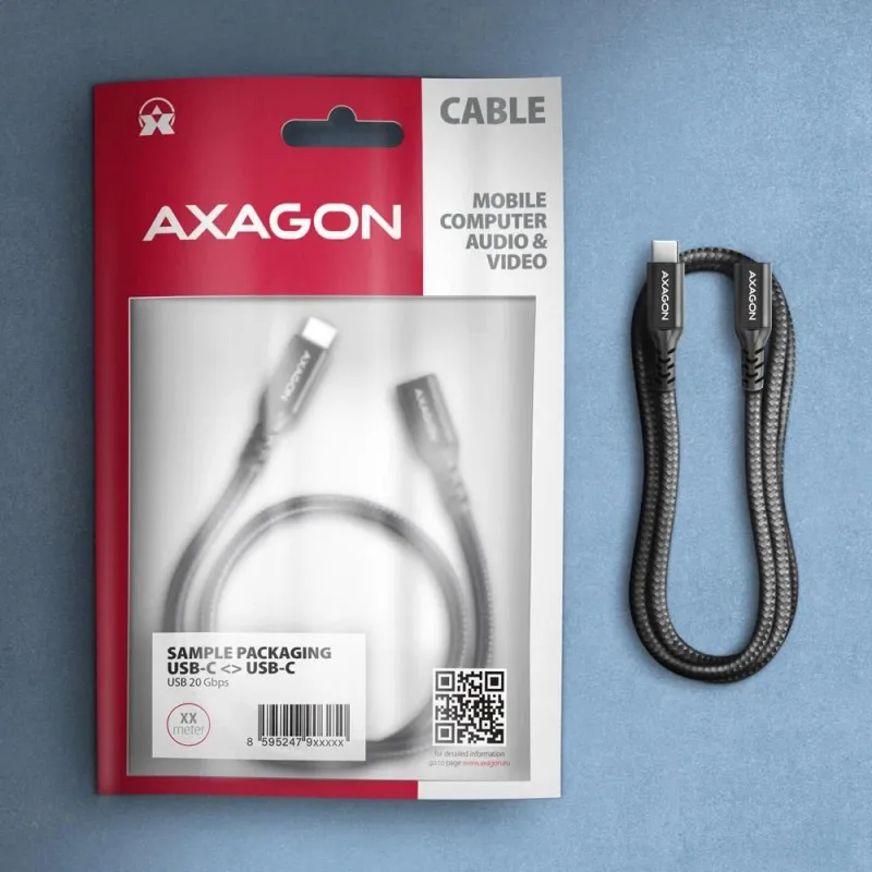 Cable usb-c extension 1m-black bucm32-cf10ab axagon