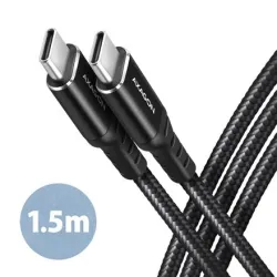 Cable usb-c to usb-c 1.5m 60w-hq black bucm-cm15ab axagon
