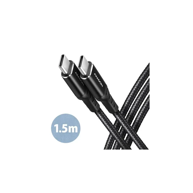 Cable usb-c to usb-c 1.5m 60w-hq black bucm-cm15ab axagon