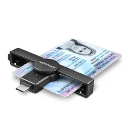 AXAGON Foldable pocket USB-C contact Smart-ID card reader - CRE-SMPC
