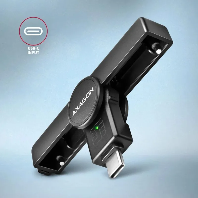 AXAGON Foldable pocket USB-C contact Smart-ID card reader - CRE-SMPC