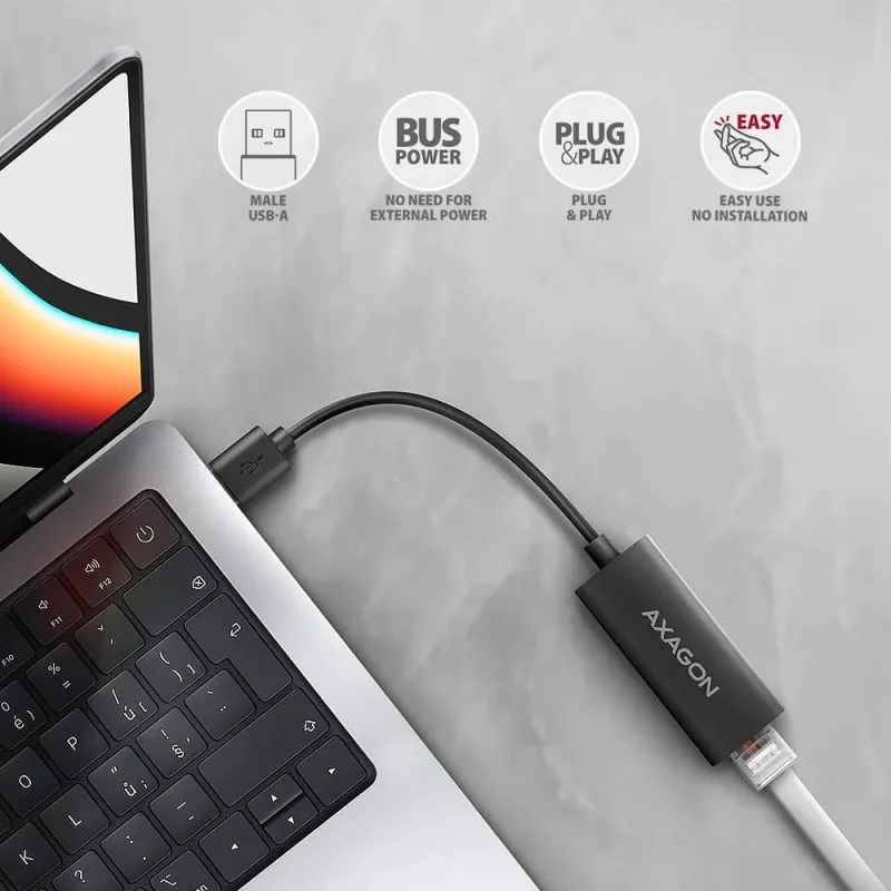 Net adapter usb3.2 1gb-ade-ar axagon
