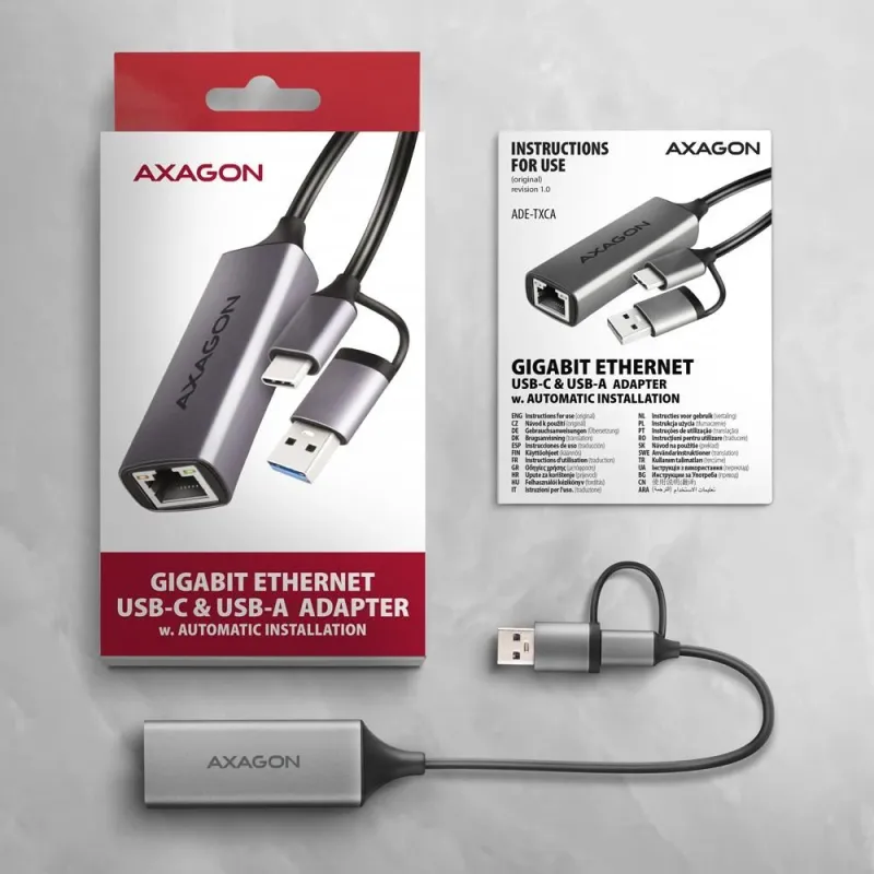 Net adapter usb-c 1gb-ade-txca axagon