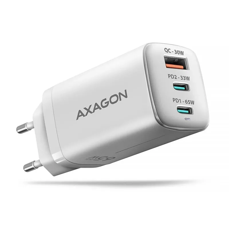 Mobile charger wall usb 65w-gan 3port acu-dpq65w axagon
