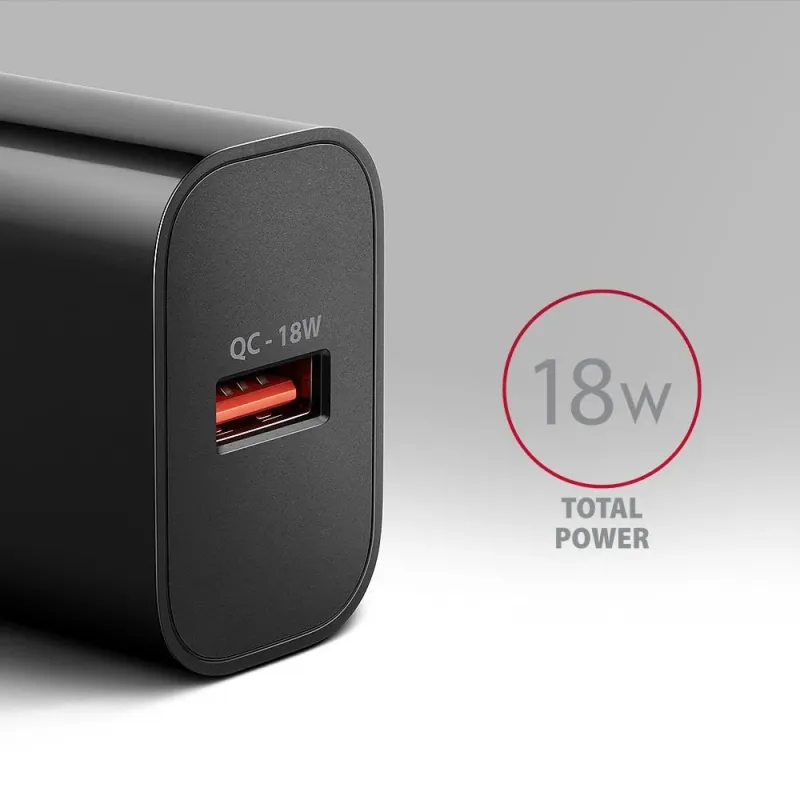 Mobile charger wall usb 18w-1port black acu-qc18 axagon
