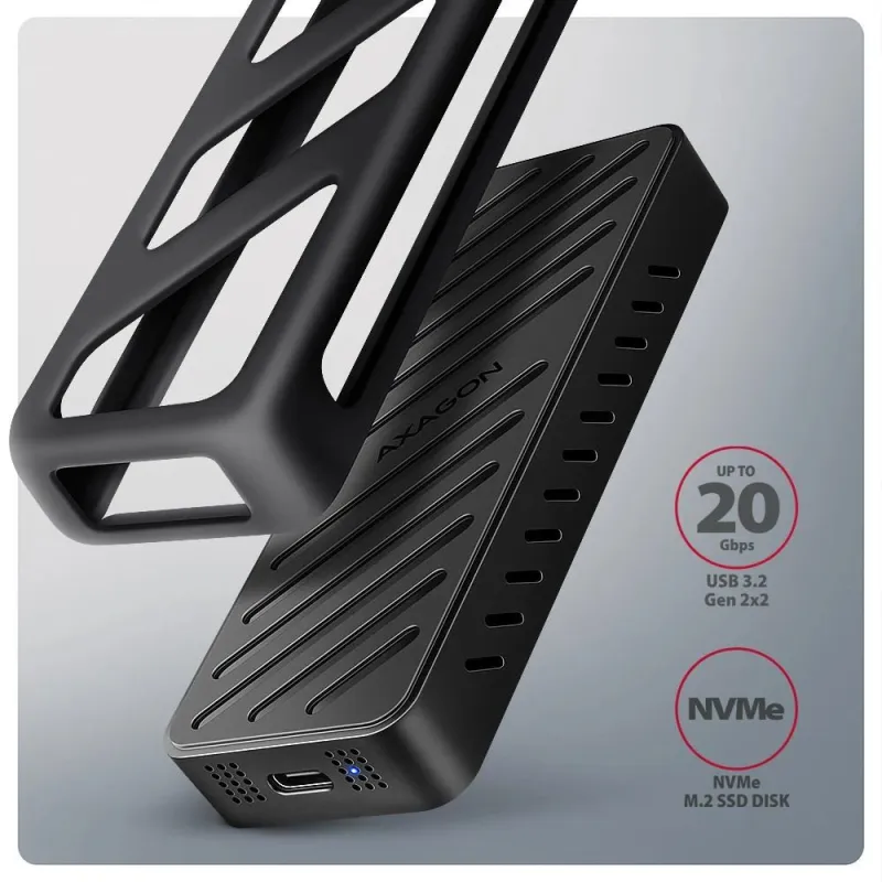 Ssd acc enclosure m.2 nvme-usb-c eem2-20g axagon