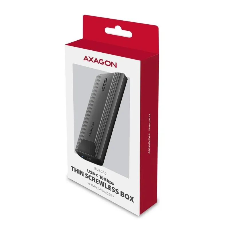 Ssd acc enclosure m.2 nvme-sata usb-c eem2-gts2 axagon
