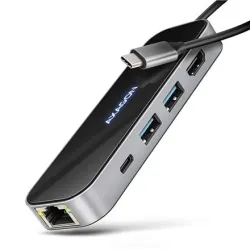 I-o hub usb-c 6in1-glass 0.2m hmc-6gln axagon