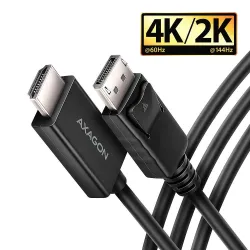 Cable dp to hdmi 1.8m-rvd-hi20c2 axagon