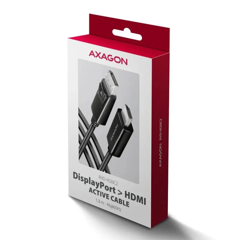Cable dp to hdmi 1.8m-rvd-hi20c2 axagon