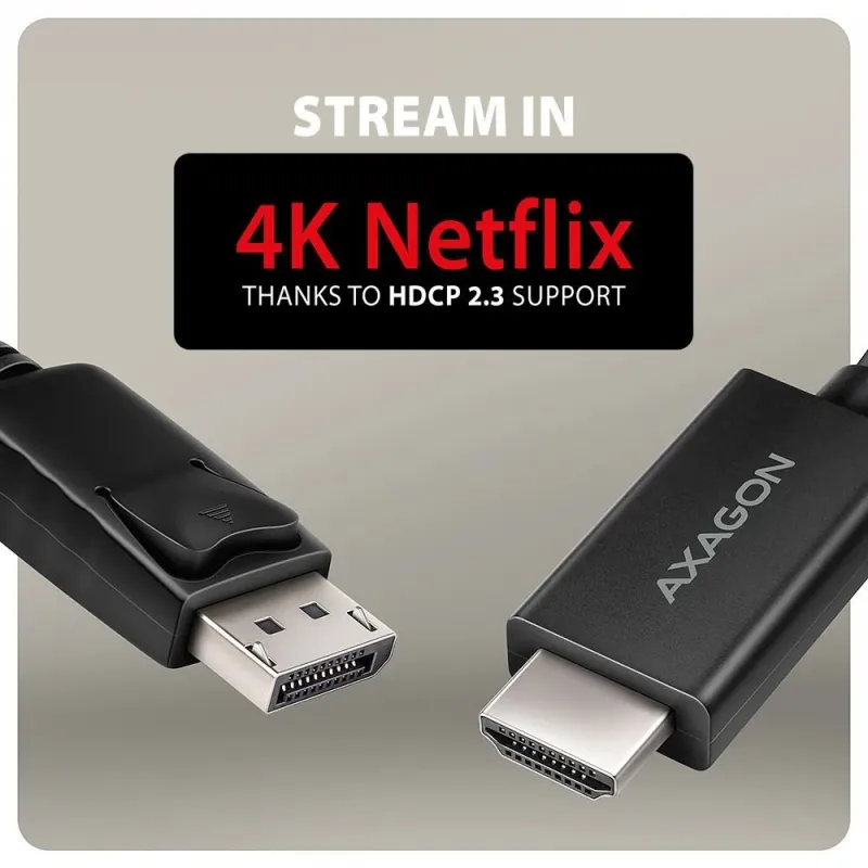 Cable dp to hdmi 1.8m-rvd-hi20c2 axagon