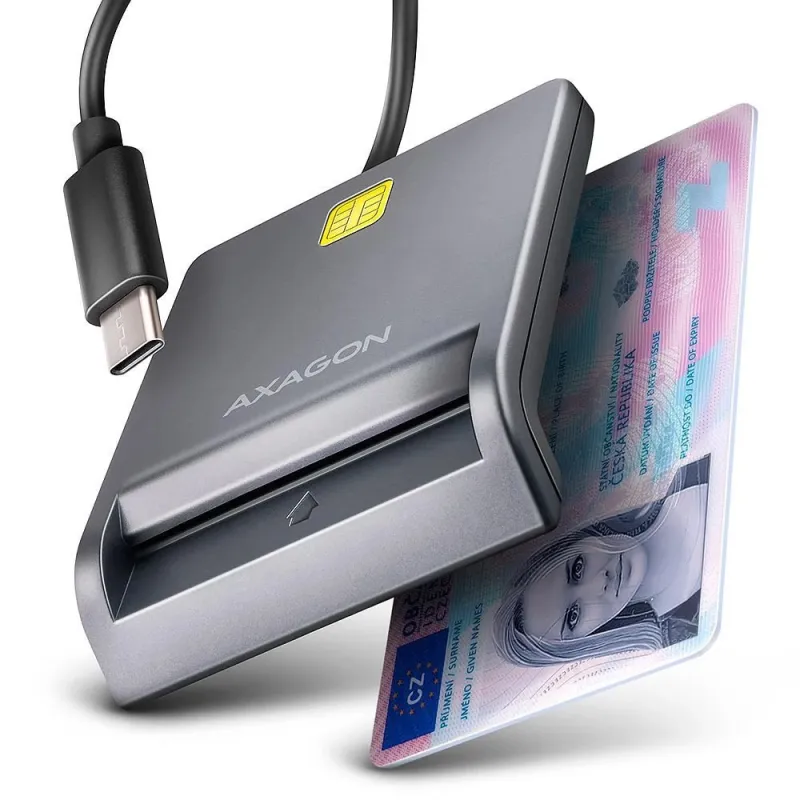 Card reader flat smartcard-id-usb-c 1.3m cre-sm3tc axagon