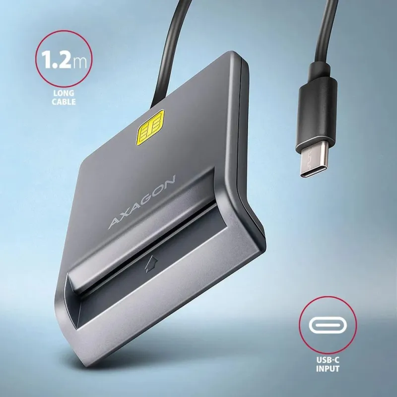 Card reader flat smartcard-id-usb-c 1.3m cre-sm3tc axagon